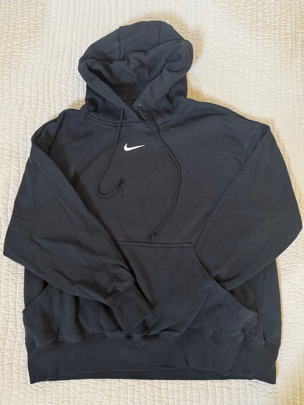 Nike Black Hoodie with White Swoosh Logo